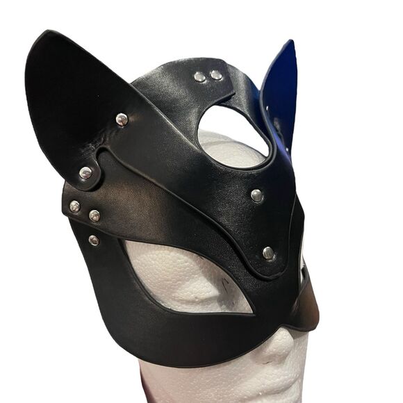 Faux Leather Costume Cat Mask BDSM Cosplay Party Club - Picture 2 of 5